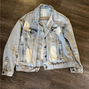 Sadie & Sage light denim acid wash jacket - size S/M